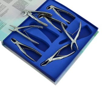 Children’s Tooth Forceps, Set of 7 Pieces With Case