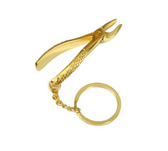 Extraction Forcep Key Chain Gold Finish