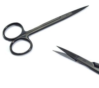 Iris Scissor Black Coated,Length = 11.5cm,Straight