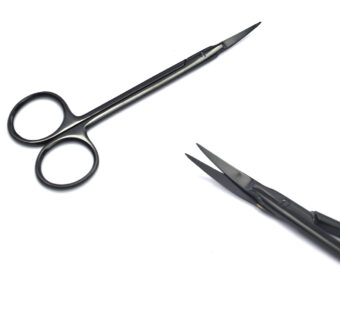 Curved Scissor Black Coated, Length = 12cm